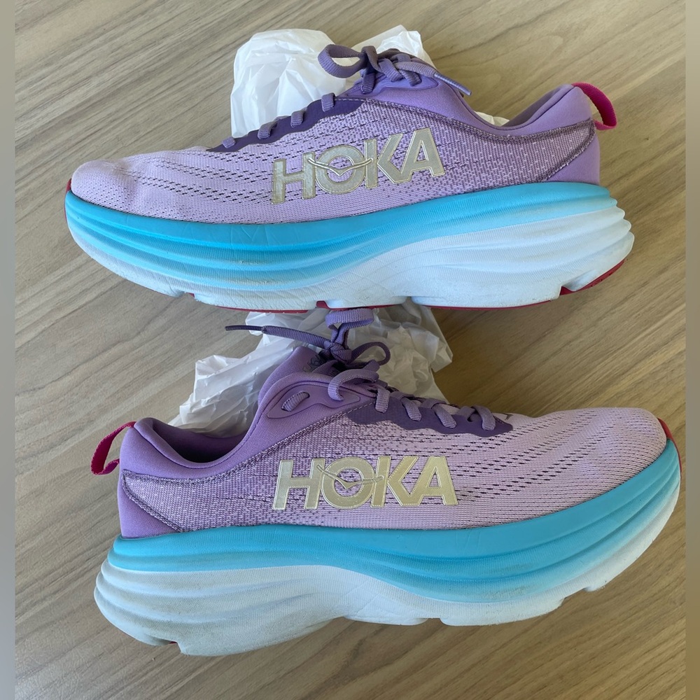 Hoka Women's Shoes in Lavender and Aqua